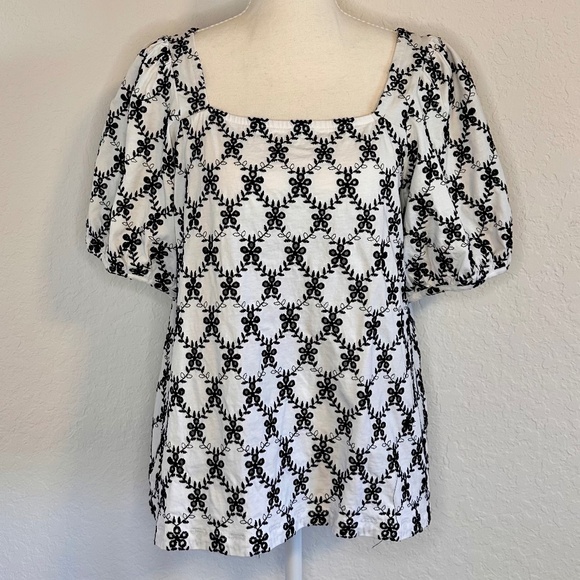 LOFT Tops - LOFT, Embroidered Blouse, Size L